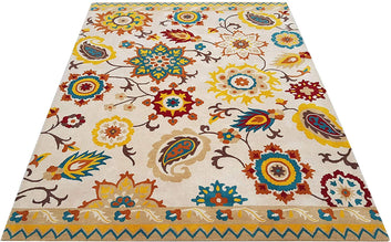 Handmade Carpets for Living Room Bedroom & Hall in floral design.