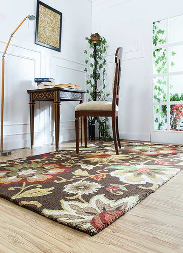 Handmade Carpets for Living Room Bedroom & Hall in floral design.