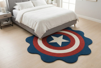 StarShield™ Modern Star Pattern Round Rug | Bold Graphic Area Rug for Living Room, Kids Room & Play Area Décor