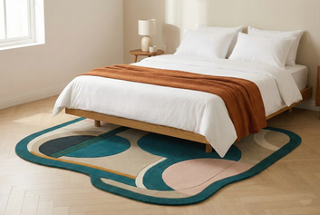 AuraFlow™ Abstract Modern Area Rug | Organic Shape Designer Carpet for Living Room, Lounge & Contemporary Home Décor