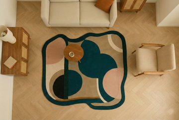 AuraFlow™ Abstract Modern Area Rug | Organic Shape Designer Carpet for Living Room, Lounge & Contemporary Home Décor