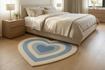 HeartNest™ Heart-Shaped Modern Area Rug | Soft Pastel Designer Carpet for Living Room, Bedroom & Cozy Home Décor