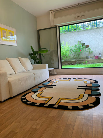Handmade Carpets for Living Room Bedroom & Hall in irregular shape and design.