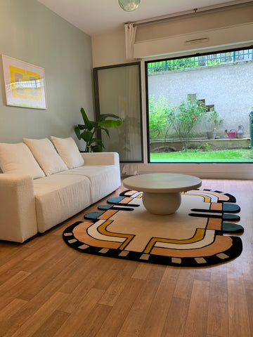 Handmade Carpets for Living Room Bedroom & Hall in irregular shape and design.