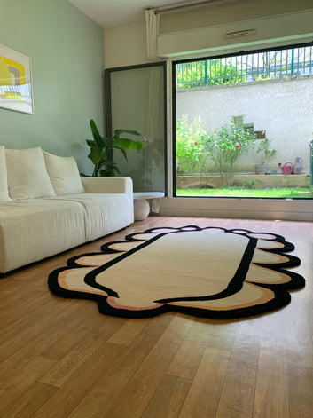 Handmade Carpets for Living Room Bedroom & Hall in irregular shape and design.