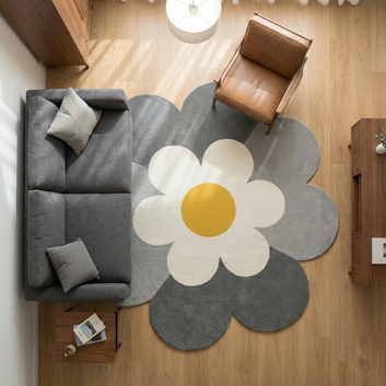 BloomSoft™ Flower-Shaped Modern Area Rug | Soft Minimal Floral Carpet for Living Room, Kids Room & Cozy Home Décor