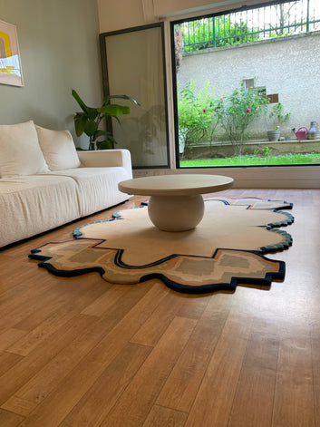 Handmade Carpets for Living Room Bedroom & Hall in irregular shape and design.