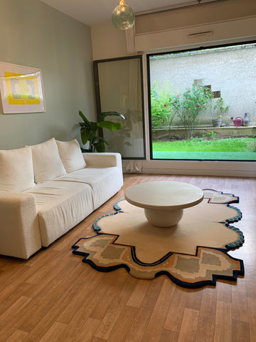 Handmade Carpets for Living Room Bedroom & Hall in irregular shape and design.