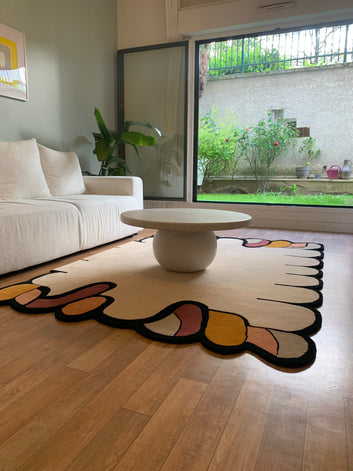 Handmade Carpets for Living Room Bedroom & Hall in irregular shape and design.