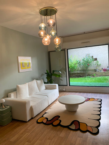 Handmade Carpets for Living Room Bedroom & Hall in irregular shape and design.