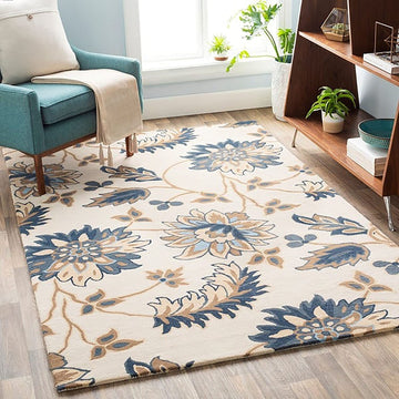 Handmade Carpets for Living Room Bedroom & Hall in floral design.