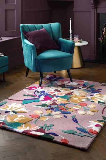 Handmade Carpets for Living Room Bedroom & Hall in floral design.