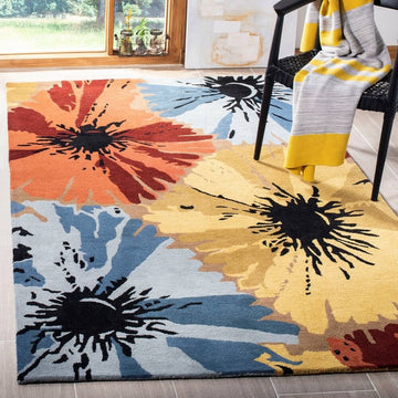 Handmade Carpets for Living Room Bedroom & Hall in floral design.