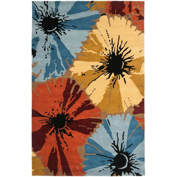 Handmade Carpets for Living Room Bedroom & Hall in floral design.