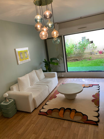 Handmade Carpets for Living Room Bedroom & Hall in irregular shape and design.