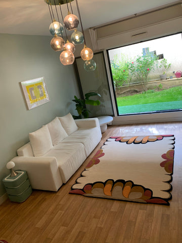 Handmade Carpets for Living Room Bedroom & Hall in irregular shape and design.