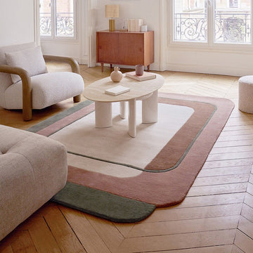 Handmade Carpets for Living Room Bedroom & Hall in irregular shape and design.