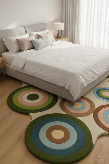 ORBITA Circle Bloom Handtufted Rug – Modern Organic Shape Rug with Layered Circular Patterns